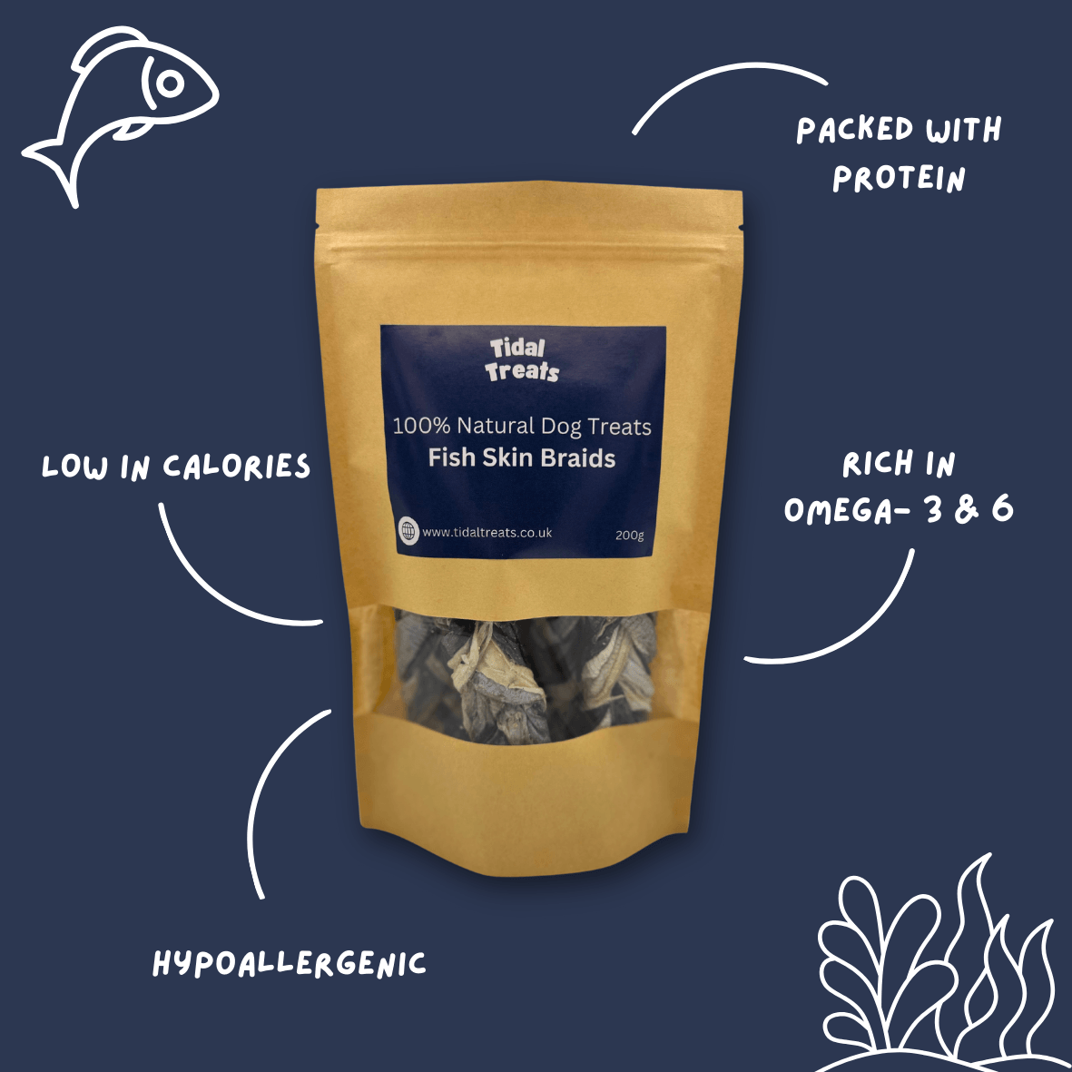 Fish Skin Braids - 200g - Tidal Treats - 