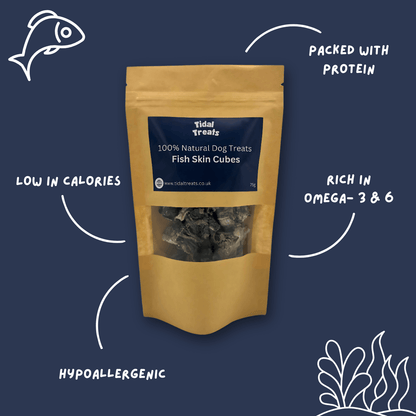 fish skin dog treats cubes - tidaltreats