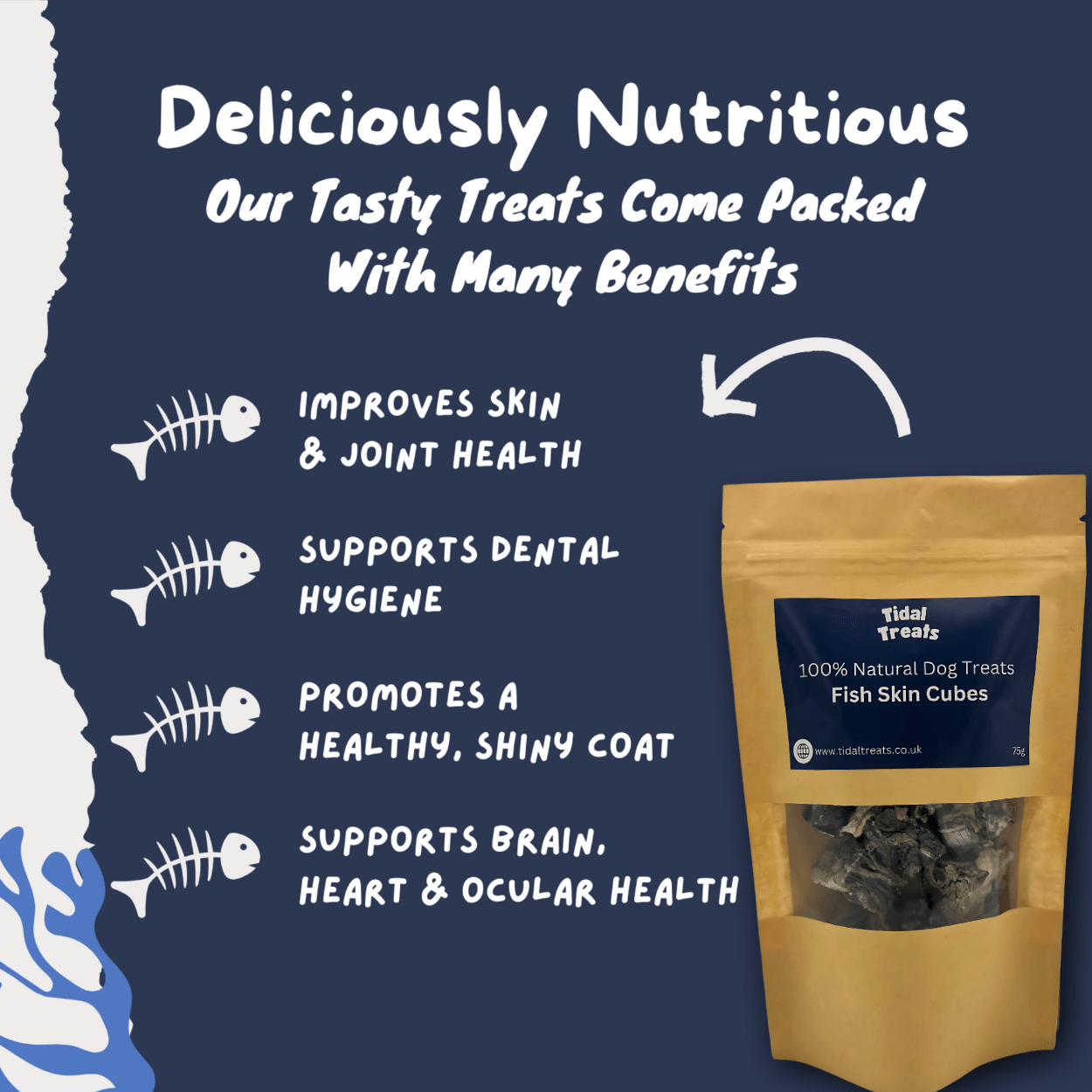 Fish Skin Cubes - 75g - Tidal Treats - 