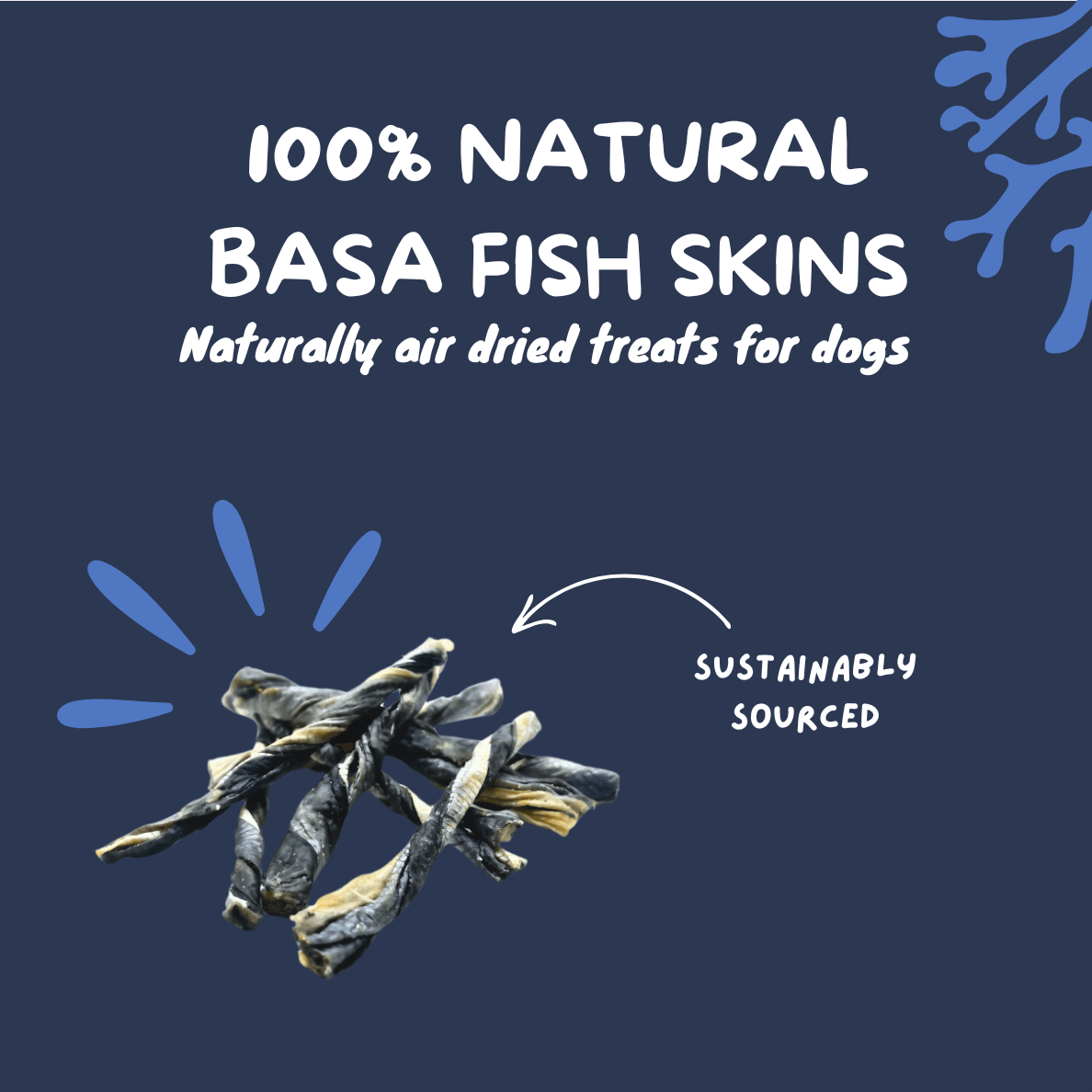 Fish skin twists - 60g - Tidal Treats - 